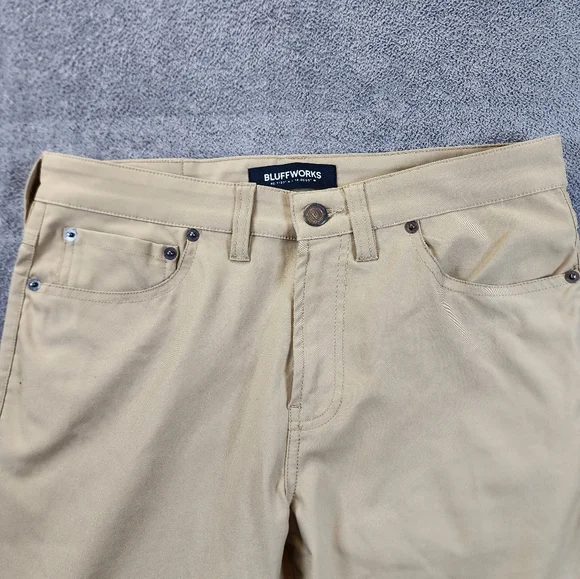 BLUFFWORKS Ascender Performance Chino Pants Khaki Tan 31 x 31 - Picture 3 of 9